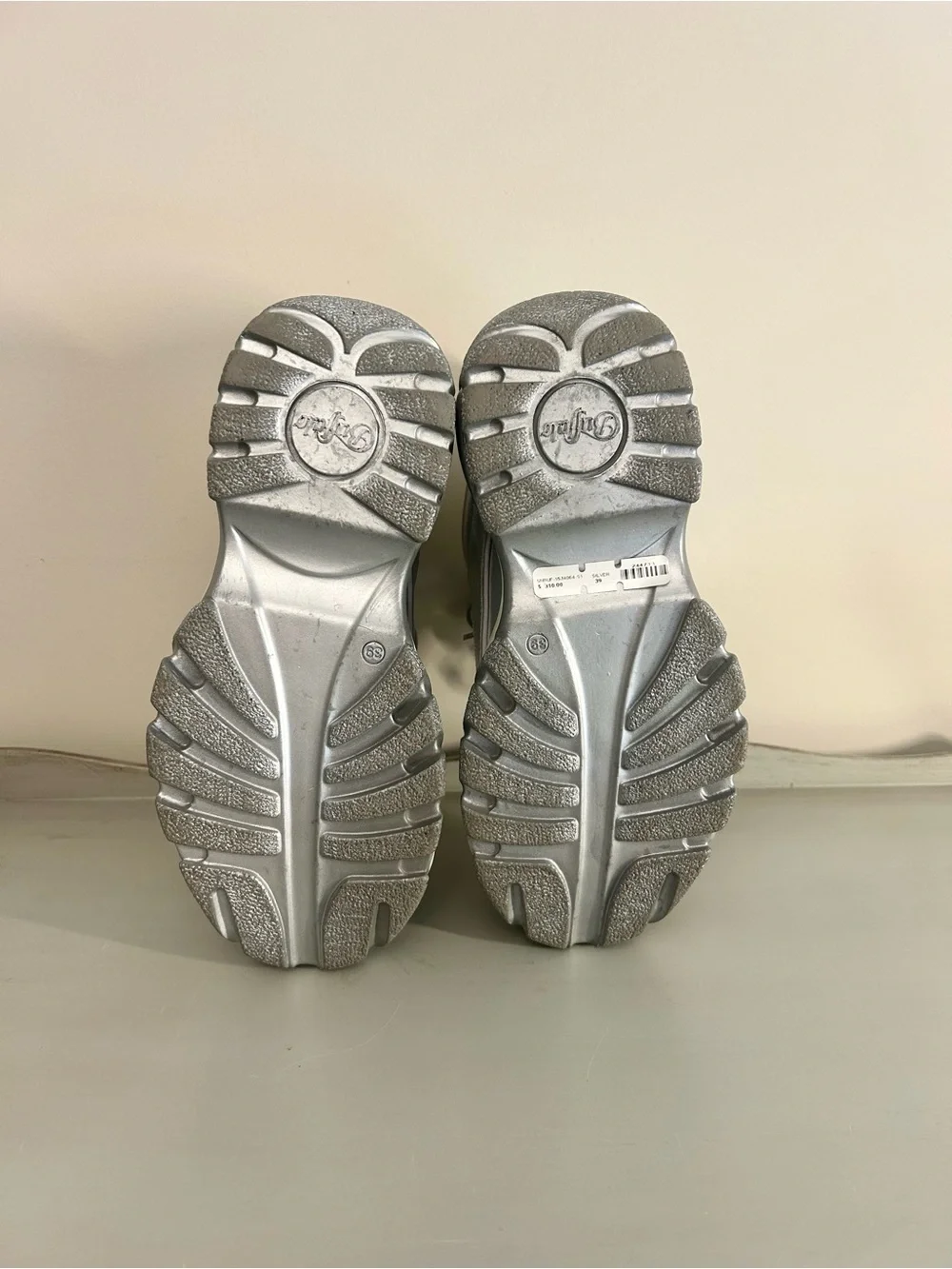 Buffalo London Silver Platform Sneakers
